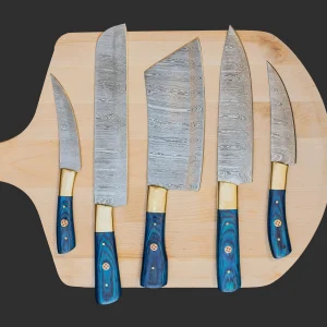 Luxury 5-Piece Damascus Kitchen Knife Set