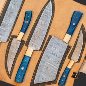 Luxury 5-Piece Damascus Kitchen Knife Set