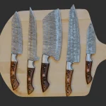 Hand-Forged Damascus Kitchen Knife Set