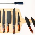 8-Piece Black Stainless Steel Chef Knife Set