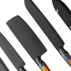 8-Piece Black Stainless Steel Chef Knife Set