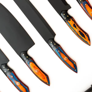 8-Piece Black Stainless Steel Chef Knife Set