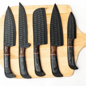 Handmade Black Stainless Steel Kitchen Knife Set - Shopping Modes