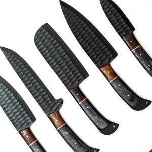 Handmade Black Stainless Steel Kitchen Knife Set - Shopping Modes