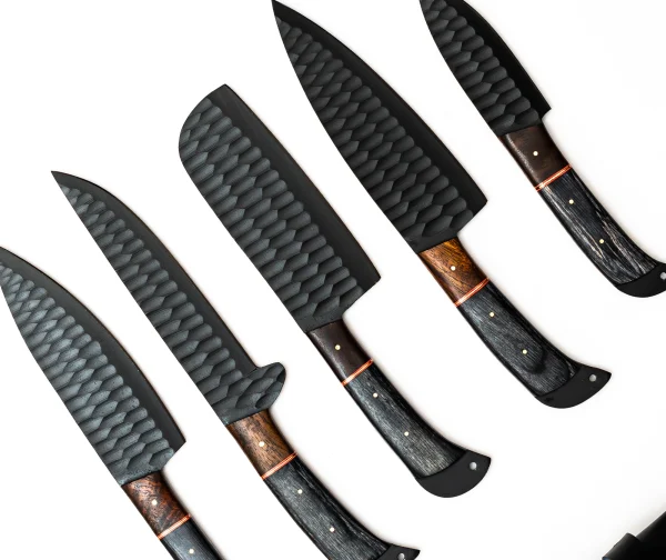 Handmade Black Stainless Steel Kitchen Knife Set - Shopping Modes