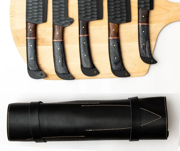 Handmade Black Stainless Steel Kitchen Knife Set - Shopping Modes