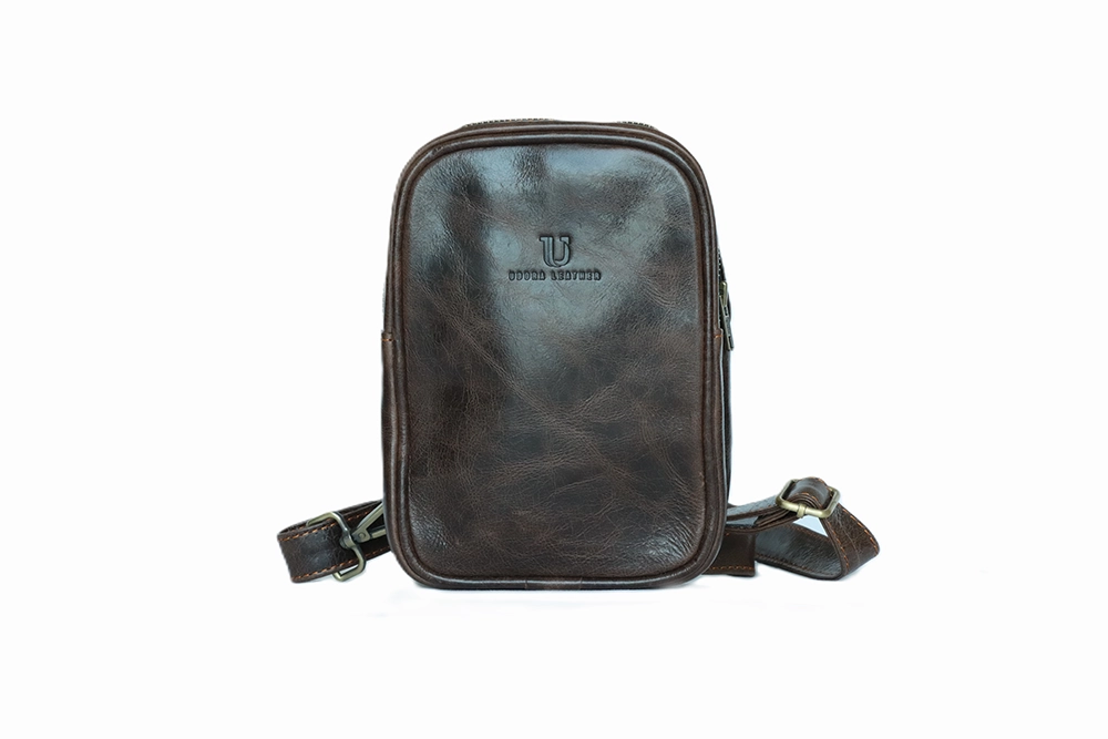 UDORA Fusion Crossbody Bag – Vintage Full-Grain Leather Sling for Men and Women