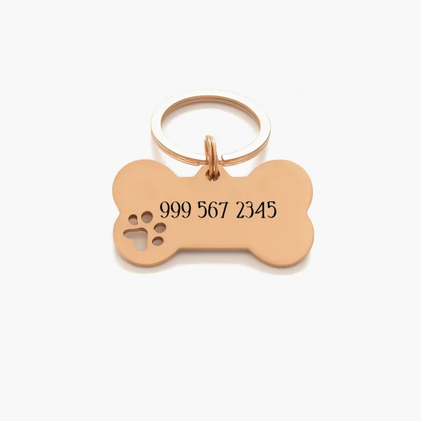 Gold Bone Dog Tag