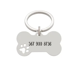 Personalized Silver Bone Dog Tag