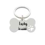 Personalized Silver Bone Dog Tag