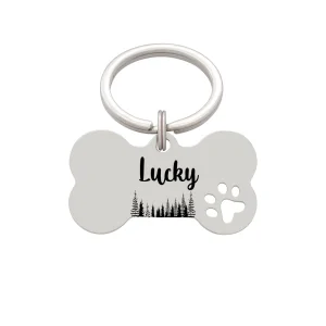 Personalized Silver Bone Dog Tag