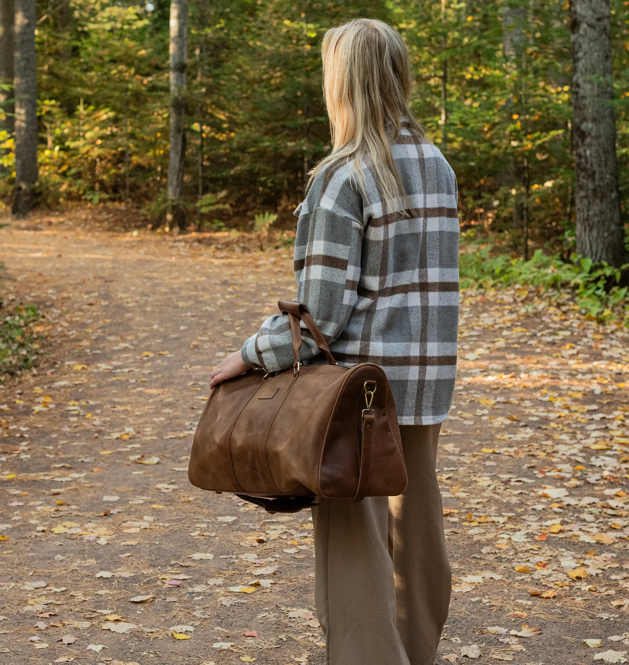 Outlander Copper Leather Duffle Bag